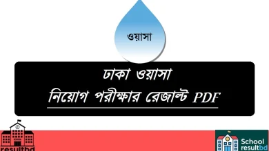 ঢাকা ওয়াসা নিয়োগ পরীক্ষার রেজাল্ট